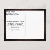 Rustic String Lights Floral Bridesmaid-voorstel Briefkaart (Achterkant)