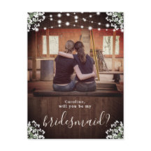 Rustic String Lights Floral Bridesmaid-voorstel