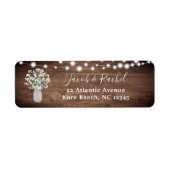 Rustic String Lights Floral Mason Jar Babys Breath Etiket (Voorkant)