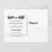 Rustic String Lights Flowers Wedden op de datum Aankondigingskaart (Achterkant)