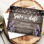 Rustic String Lights Flowers Wedden op de datum Aankondigingskaart<br><div class="desc">Rustic String Lights Flowers Wedding Save The Date Aankondiging Briefkaart</div>
