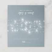 Rustic String Lights Folded Wedding Place Cards Plaatskaartje (Buitenkant ongevouwen)