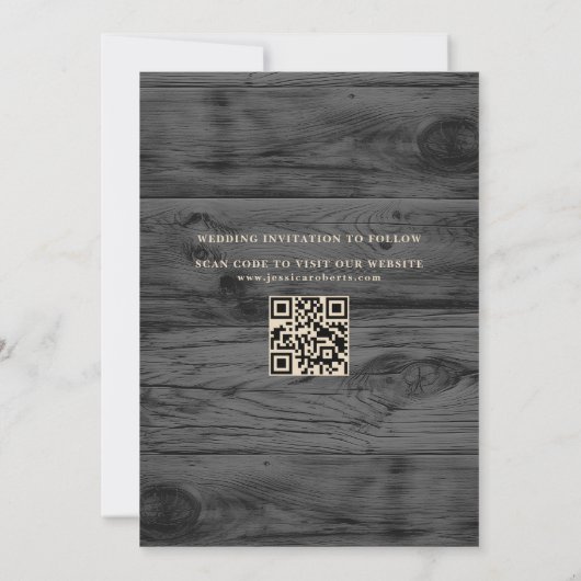 Rustic String Lights Foto Opslaan van de datum Kaa Kaart (Achterkant)