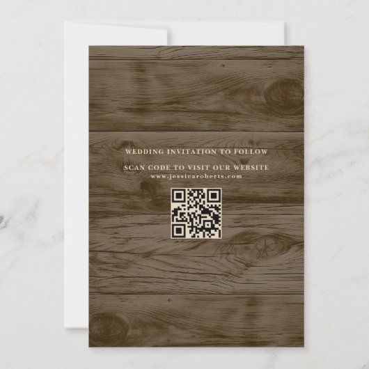 Rustic String Lights Foto Sla de datum op Kaart (Achterkant)