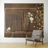 Rustic String Lights Gold Arch Magnolia Wedding Wandkleed (In Situ (horizontaal))