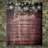 Rustic String Lights Graduation Party Backdrop Wandkleed