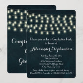 Rustic String Lights Graduation Party Kaart (Voorkant / Achterkant)