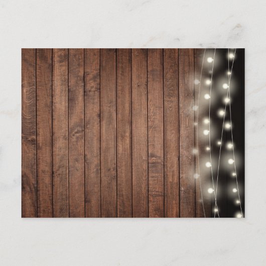Rustic String Lights Greenery Baptism Invitation Uitnodiging Briefkaart (Achterkant)