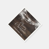 Rustic String Lights Hout Kerstmis Servet (Hoek)