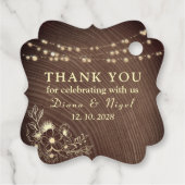 Rustic String Lights Huwelijksgunst Label (Achterkant)