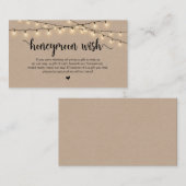 Rustic String Lights, Kraft, Honeymoon Wish Informatiekaartje (Voorkant / Achterkant)