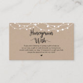Rustic String Lights, Kraft, Honeymoon Wish Informatiekaartje (Voorkant)