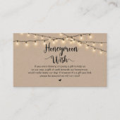 Rustic String Lights, Kraft, Honeymoon Wish Informatiekaartje (Voorkant)