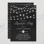 Rustic String Lights Krijtbord Baby shower Brunch Kaart (Voorkant / Achterkant)