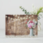 Rustic String Lights Land Floral Vrijgezellenfeest Kaart (Staand voorkant)