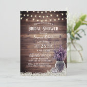 Rustic String Lights Lavender Floral Vrijgezellenf Kaart (Staand voorkant)