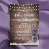 Rustic String Lights Lavender Floral Vrijgezellenf Kaart