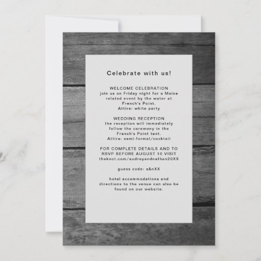 Rustic String Lights Lavender met Details Weddensc Kaart (Achterkant)