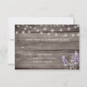 Rustic String Lights Lavender RSVP Kaartje (Voorkant)