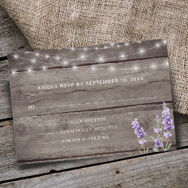 Rustic String Lights Lavender RSVP Kaartje