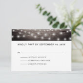 Rustic String Lights Lavender RSVP Kaartje (Staand voorkant)