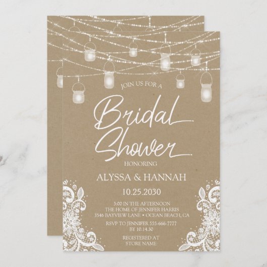 Rustic String Lights LGBTQ Vrijgezellenfeest-uitno Kaart (Voorkant / Achterkant)