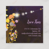 Rustic String Lights Love Trees Esthetician Vierkante Visitekaartje (Achterkant)