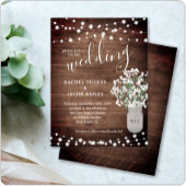 Rustic String Lights Mason Jar Budget Wedding Post Briefkaart