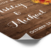 Rustic String Lights Mason Jar Fall Wedding Sign Poster (Hoek)