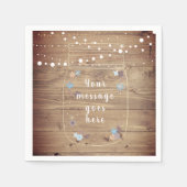 Rustic String Lights Mason Jar geperonaliseerd Servet (Voorkant)