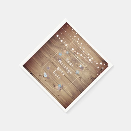 Rustic String Lights Mason Jar geperonaliseerd Servet (Hoek)