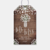 Rustic String Lights Mason Jar Vrijgezellenfeest G Cadeaulabel (Achterkant)