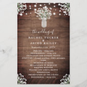 Rustic String Lights Mason Jar Wedding Program (Voorkant)