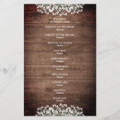 Rustic String Lights Mason Jar Wedding Program (Achterkant)