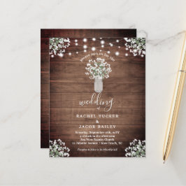 Rustic String Lights Mason Jar Wedding Uitnodiging