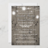 Rustic String Lights Mason Jars Couples Shower Kaart (Voorkant)