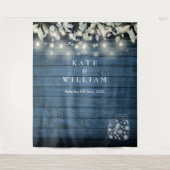 Rustic String Lights Mason Jars Photo Backdrop Wandkleed (Voorkant)