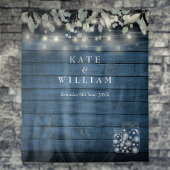 Rustic String Lights Mason Jars Photo Backdrop Wandkleed