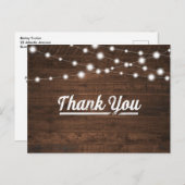 Rustic String Lights Modern Dank u Briefkaart (Voorkant / Achterkant)
