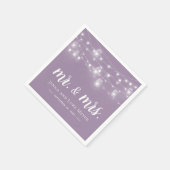 Rustic String Lights Mr. en Mrs Wedding Monogram Servet (Hoek)