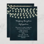 Rustic String Lights Navy Blue Wedding (Voorkant / Achterkant)