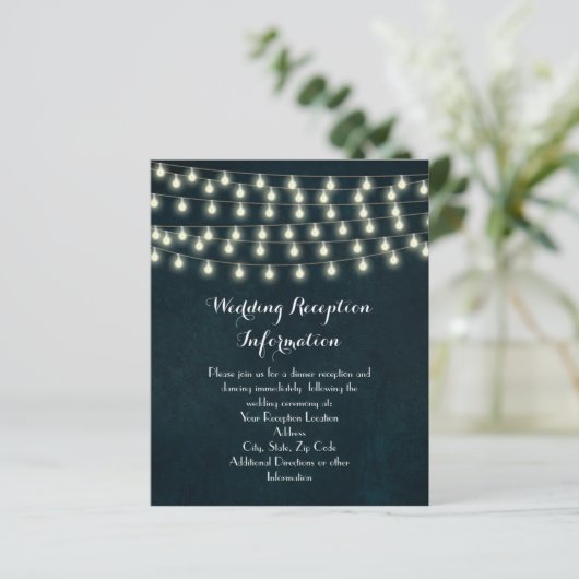 Rustic String Lights Navy Blue Wedding (Staand voorkant)