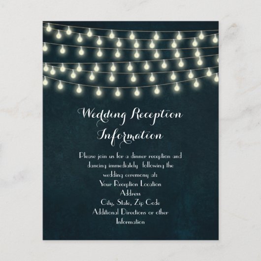 Rustic String Lights Navy Blue Wedding (Voorkant)