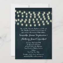  Rustic String Lights Navy Blue Wedding