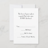 Rustic String Lights Navy Blue Wedding RSVP Kaartje (Achterkant)