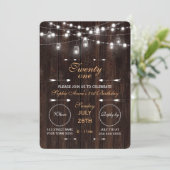 Rustic String Lights Old Barn Birthday Party Kaart (Staand voorkant)