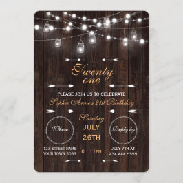 Rustic String Lights Old Barn Birthday Party Kaart