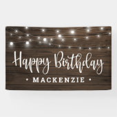 Rustic String Lights op Houthday Spandoek (Horizontaal)