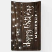 Rustic String Lights op Houthday Spandoek (Verticaal)