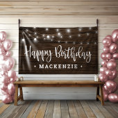 Rustic String Lights op Houthday Spandoek